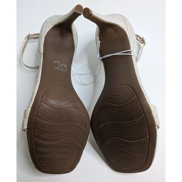 New! Impo Tatum Cream Snake Embossed Giraffe Print Ankle Strap Heel Sandal, 9 - Picture 7 of 8